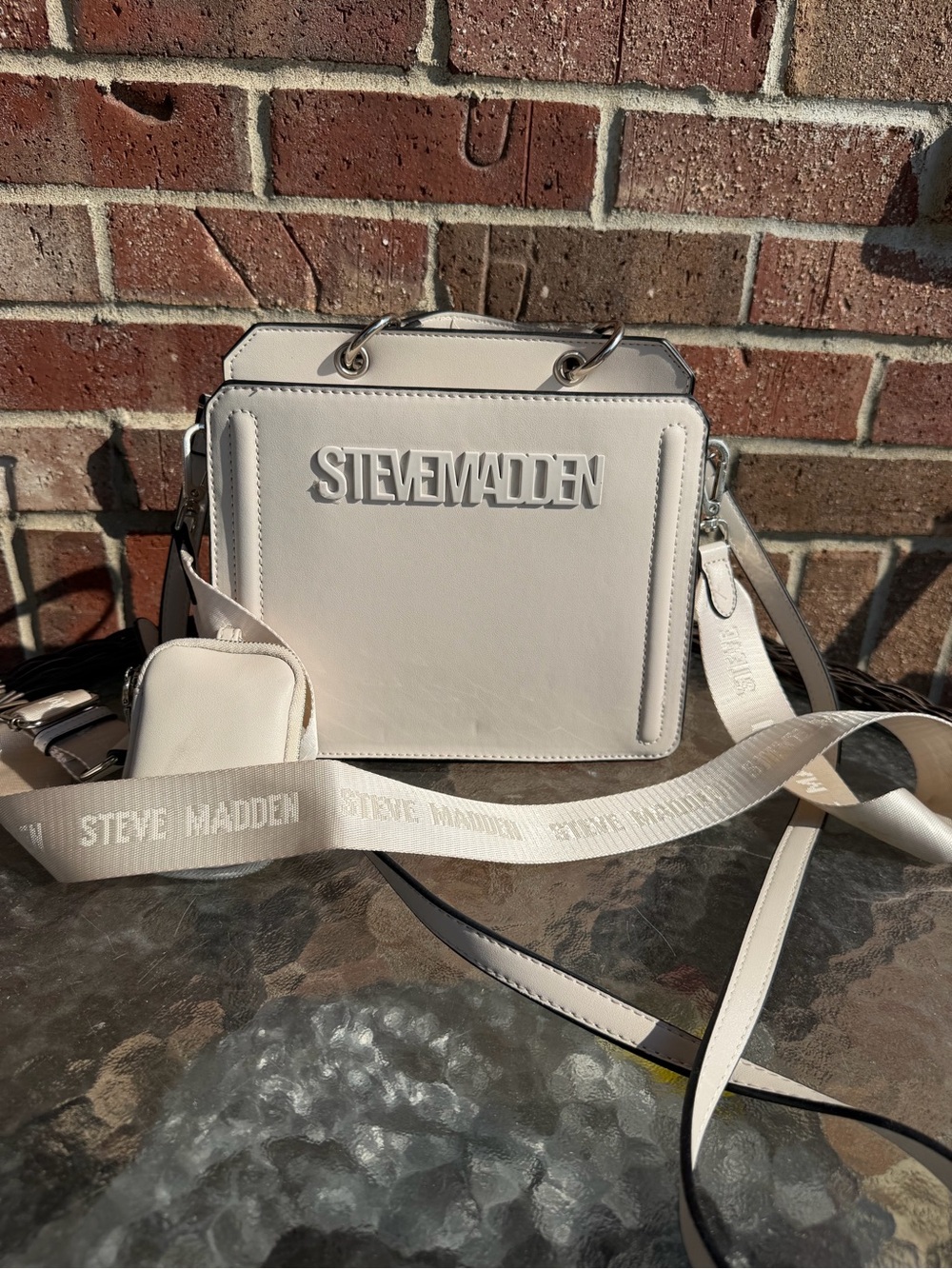 Steve Madden Bevelyn Cream Crossbody Bag